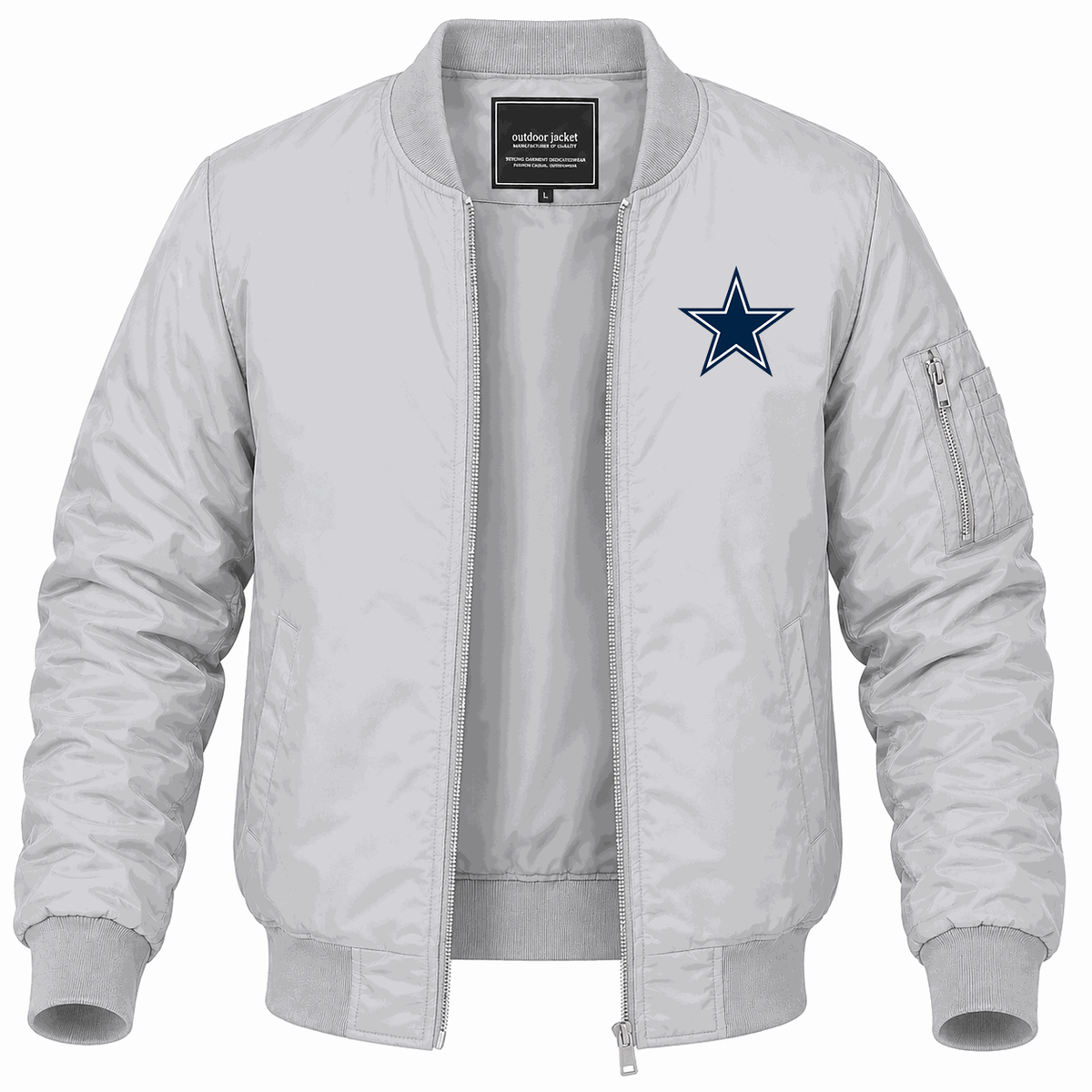 Men's Dallas Cowboys Lightweight Bomber Jacket - Gray