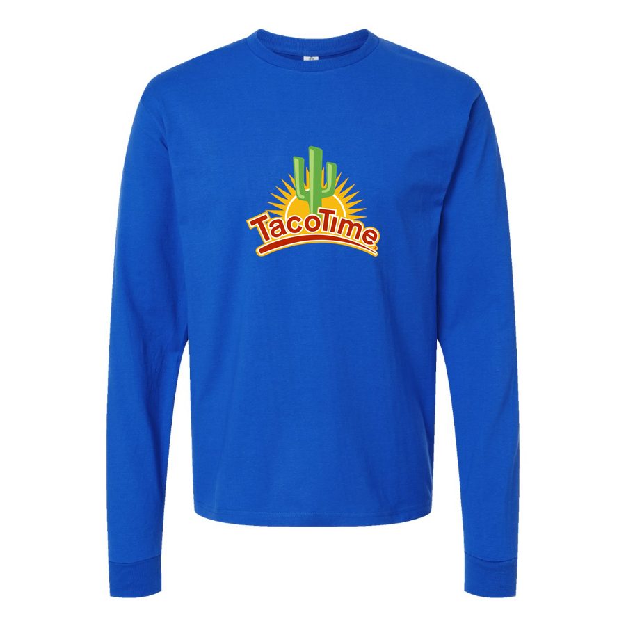 Men's Logo-TacoTime-1536x865 Long sleeves Cotton Blend T-Shirt - Blue