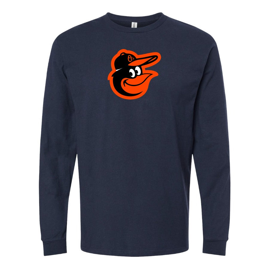 Men's Baltimore Orioles Long sleeves Cotton Blend T-Shirt - Navy