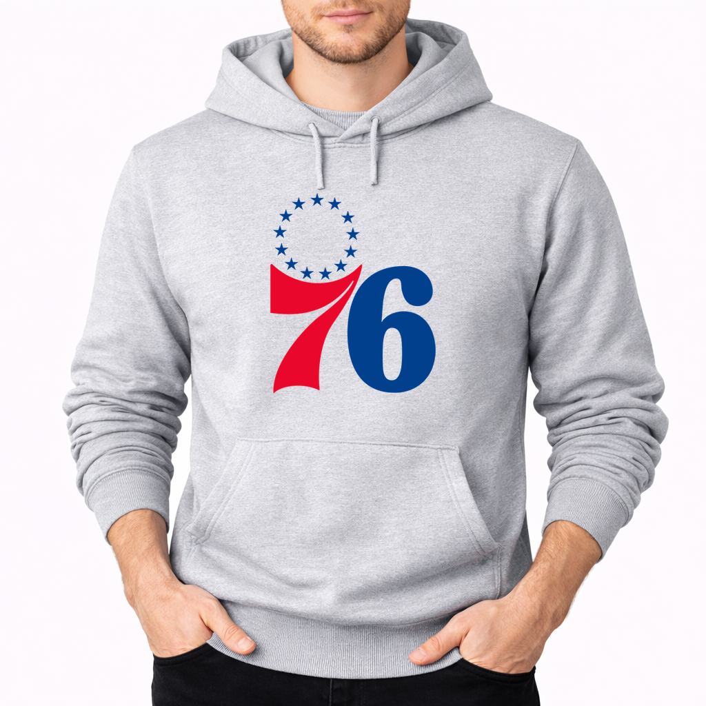 Men's Philadelphia 76ers Pullover Hoodie - Gray
