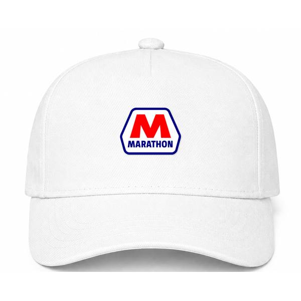 Marathon Logo White Dad Baseball Cap Hat