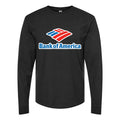 Men's Bank of America Logo Long sleeves Cotton Blend T-Shirt - Black