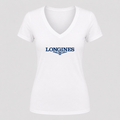 Women's Longines V Neck T-Shirt in white
