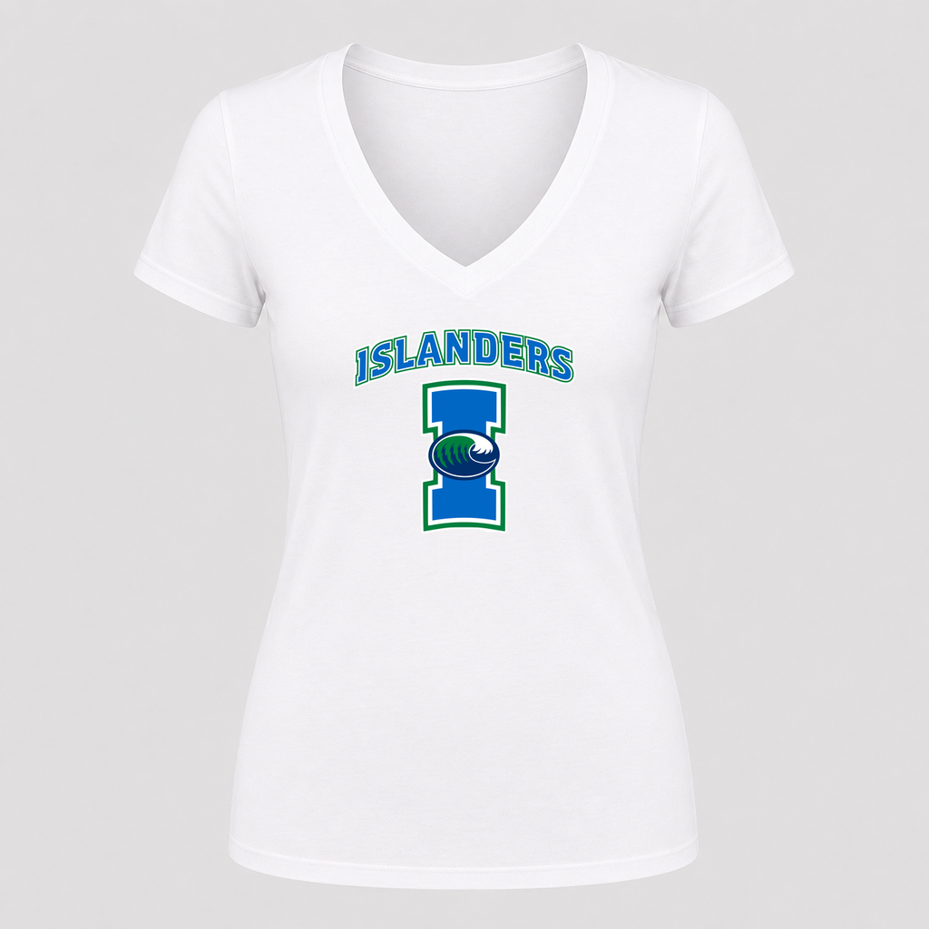 Women's Texas A&M Corpus Christi Islanders V Neck T-Shirt in white