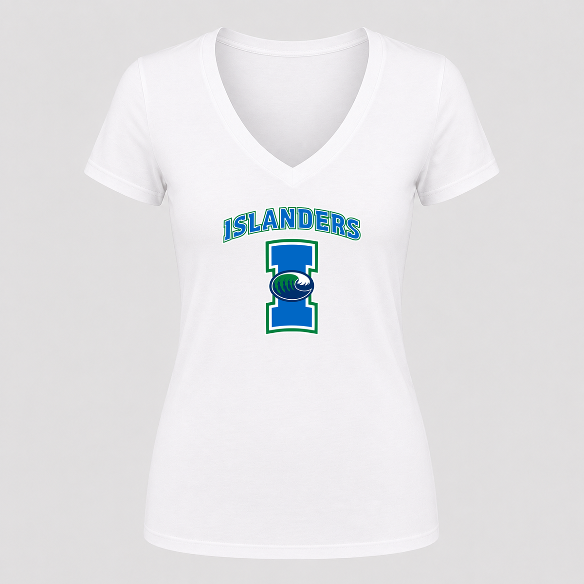 Women's Texas A&M Corpus Christi Islanders V Neck T-Shirt in white