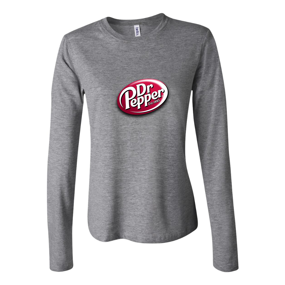 Women's dr pepper logo png transparent 1024x789 Long Sleeve T-Shirt - Gray