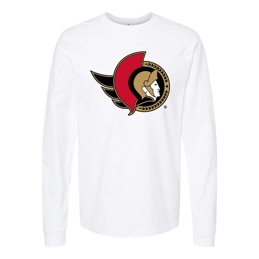 Men's Ottawa Senators Long sleeves Cotton Blend T-Shirt - White