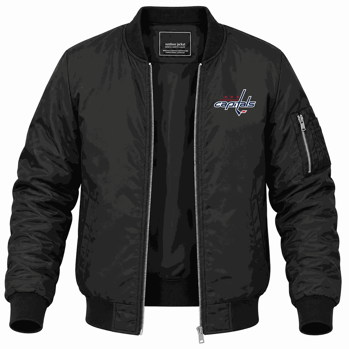 Men's Washington Capitals Lightweight Bomber Jacket - Black