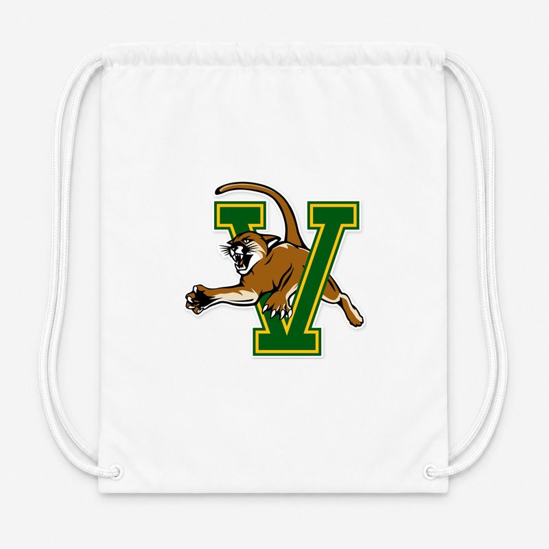 Vermont Catamounts Drawstring Bag - White