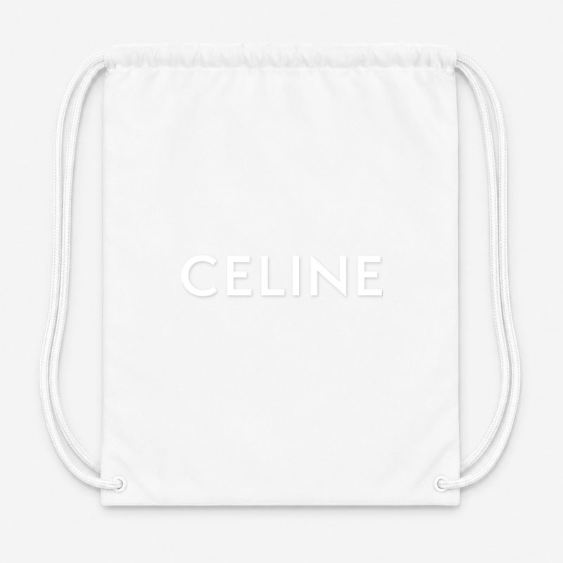 Celine White Drawstring Bag - White