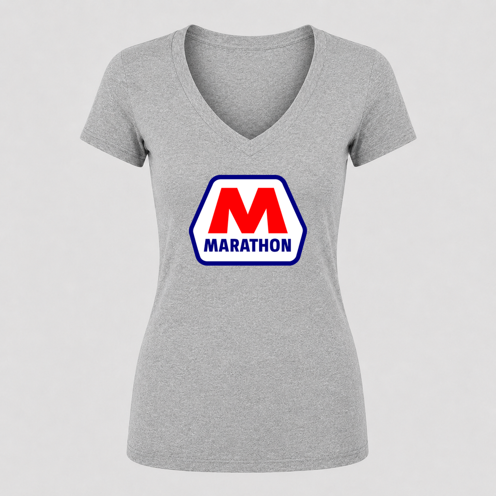 Women's Marathon V Neck T-Shirt in gray