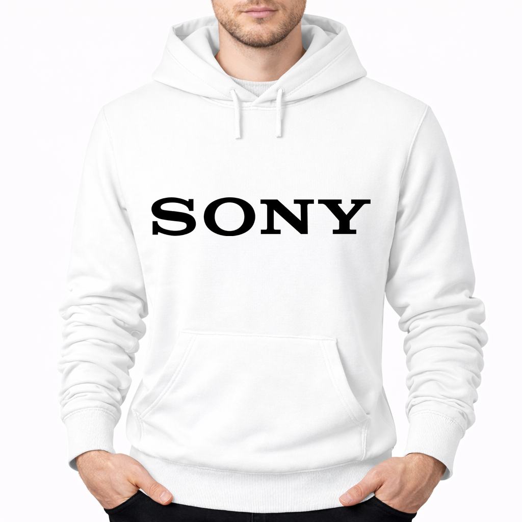 Men's Sony Black Pullover Hoodie - White