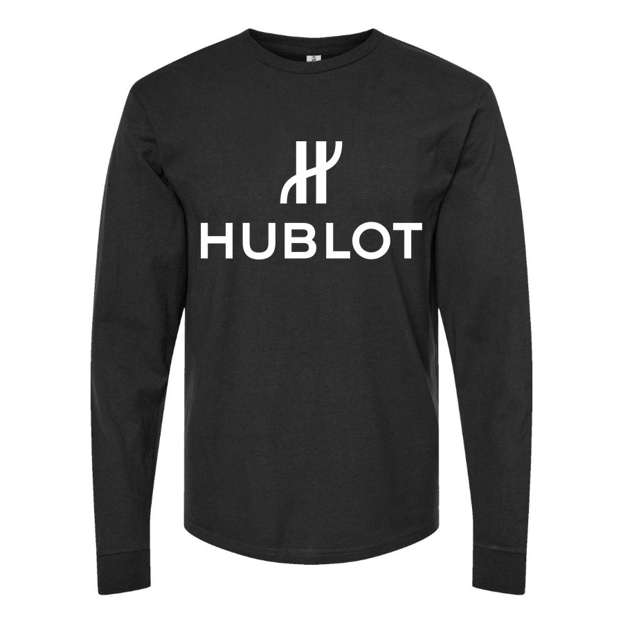 Men's Hublot logo White Long sleeves Cotton Blend T-Shirt - Black