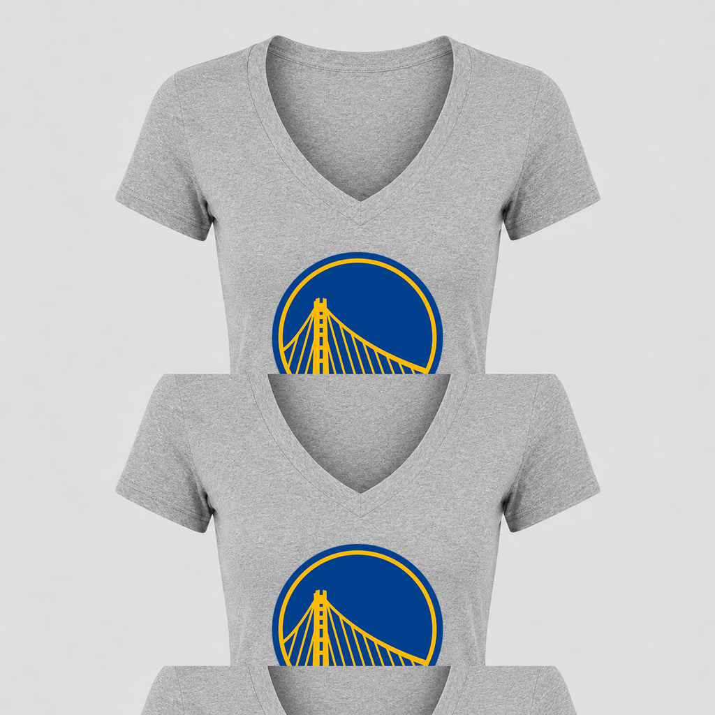 Women's Golden State Warriors V Neck T-Shirt in gray
