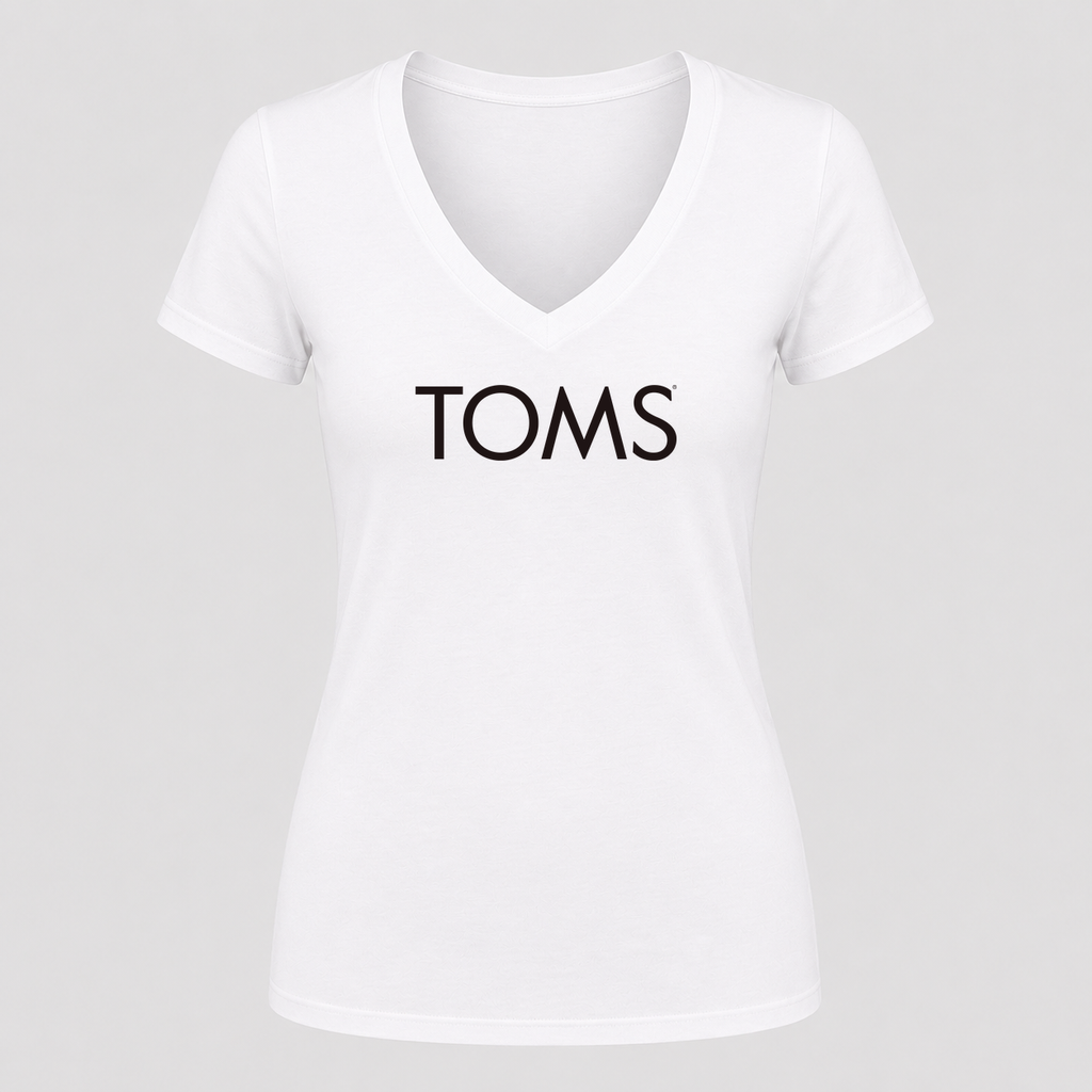 Women's Toms V Neck T-Shirt in white