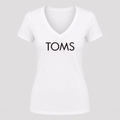 Women's Toms V Neck T-Shirt in white