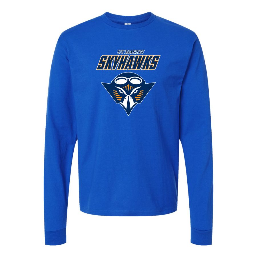 Men's Tennessee Martin Skyhawks Logo2 Long sleeves Cotton Blend T-Shirt - Blue