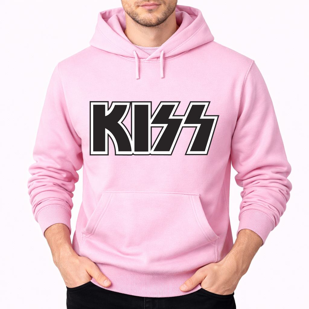 Men's KISS Pullover Hoodie - Pink