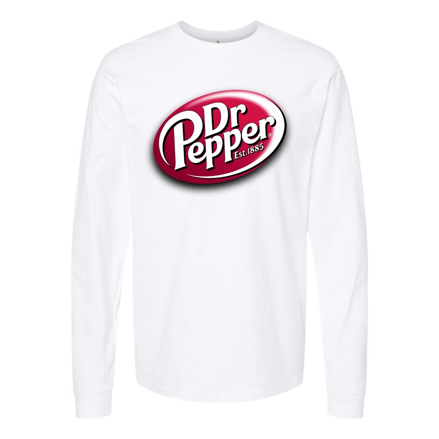 Men's dr-pepper-logo-png-transparent-1024x789 Long sleeves Cotton Blend T-Shirt - White