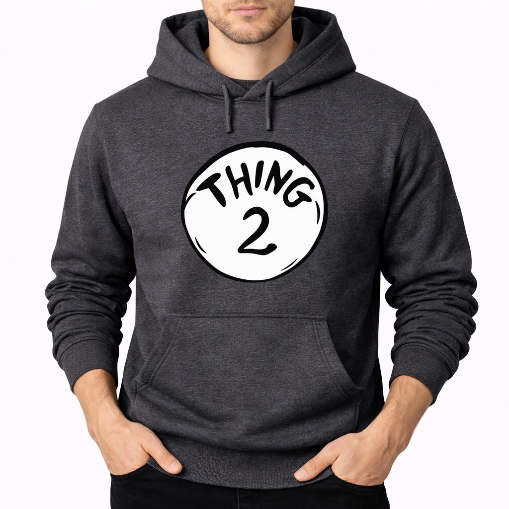 Men's Dr. Seuss Thing 2 Pullover Hoodie - Charcoal