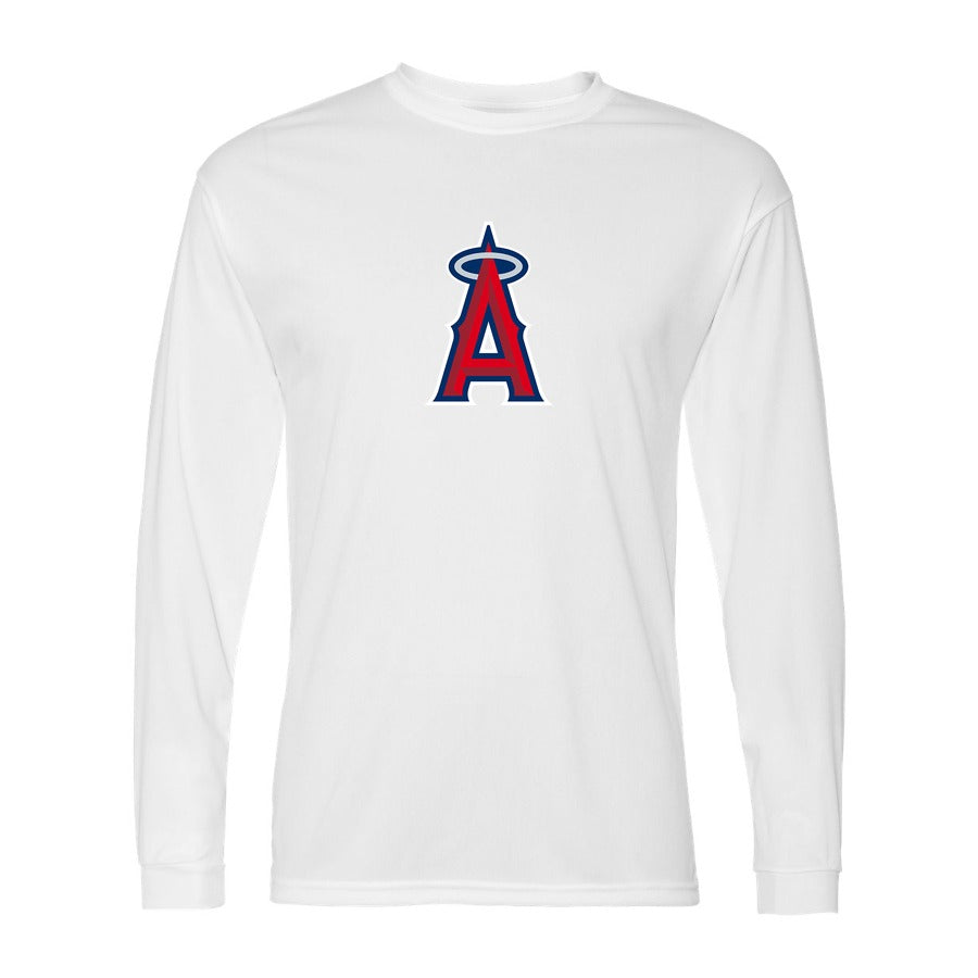 Men's Los Angeles Angels Polyester Long Sleeve T-Shirt - White