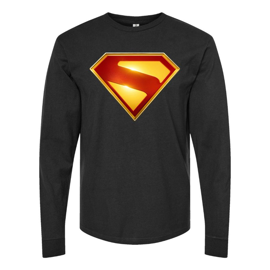 Men's Superman 2025 Long sleeves Cotton Blend T-Shirt - Black