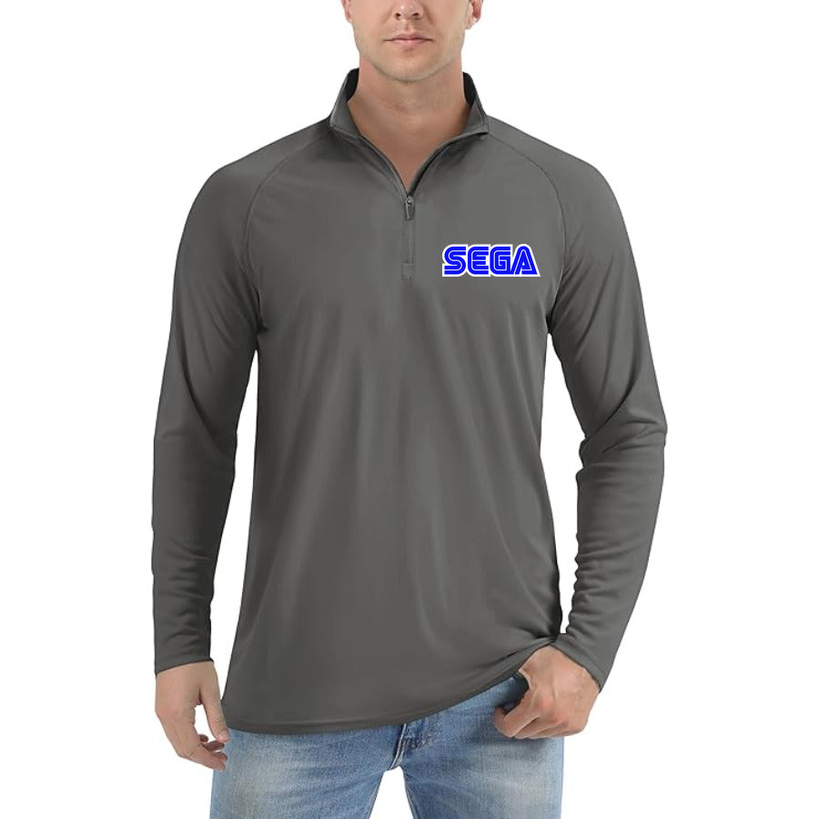 SEGA quarter-zip athletic shirt in Dark Gray