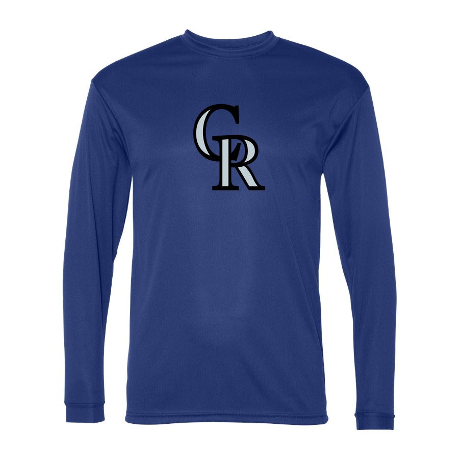 Men's Colorado Rockies Polyester Long Sleeve T-Shirt - Blue