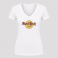 Women's Hard Rock Cafe V Neck T-Shirt in white