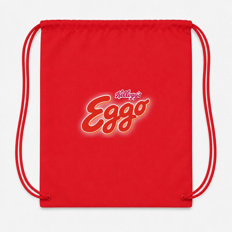 Eggo Kelloggs Food Drawstring Bag - Red