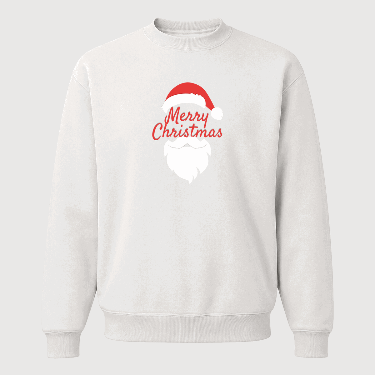 Men's Merry Christmas Santa Crewneck Sweatshirt - White
