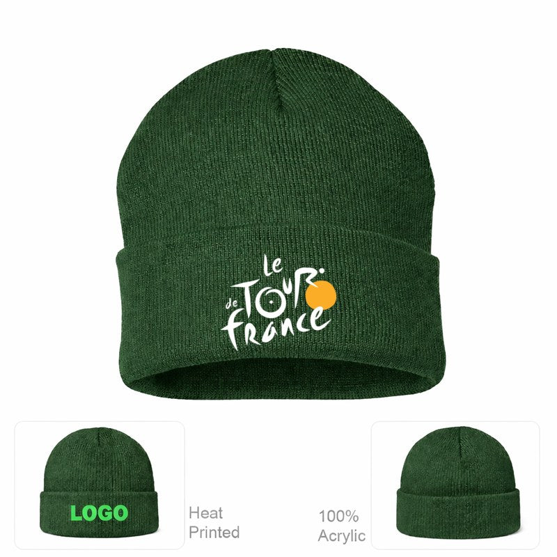 Tour de France White Logo Forest Green Beanie Hat
