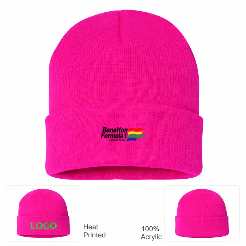 Formula 1 Benetton Formula 1 Racing Team Beanie Hat - Hot Pink