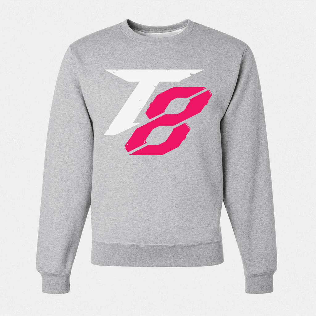 Men's Tekken 8 White Logo Crewneck Sweatshirt - Gray
