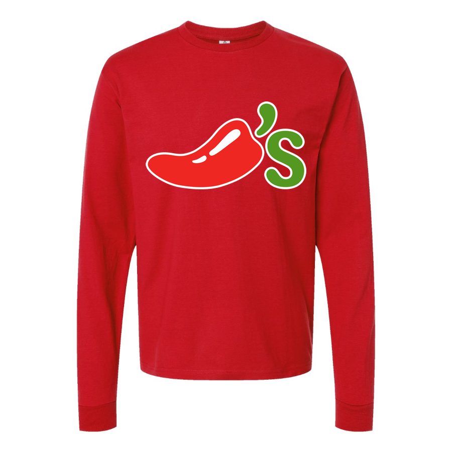 Men's Chilis-logo-1536x864 Long sleeves Cotton Blend T-Shirt - Red
