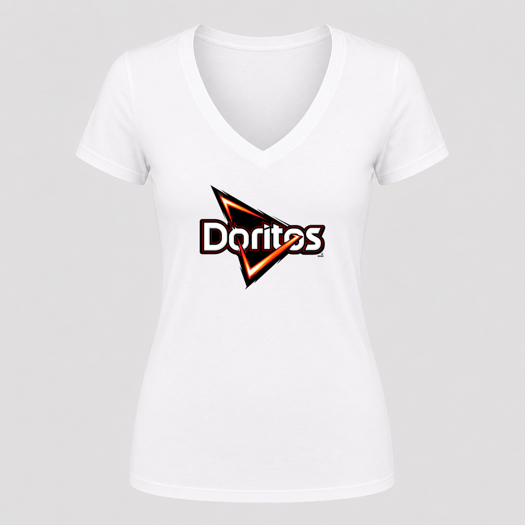 Women's Doritos V Neck T-Shirt in white