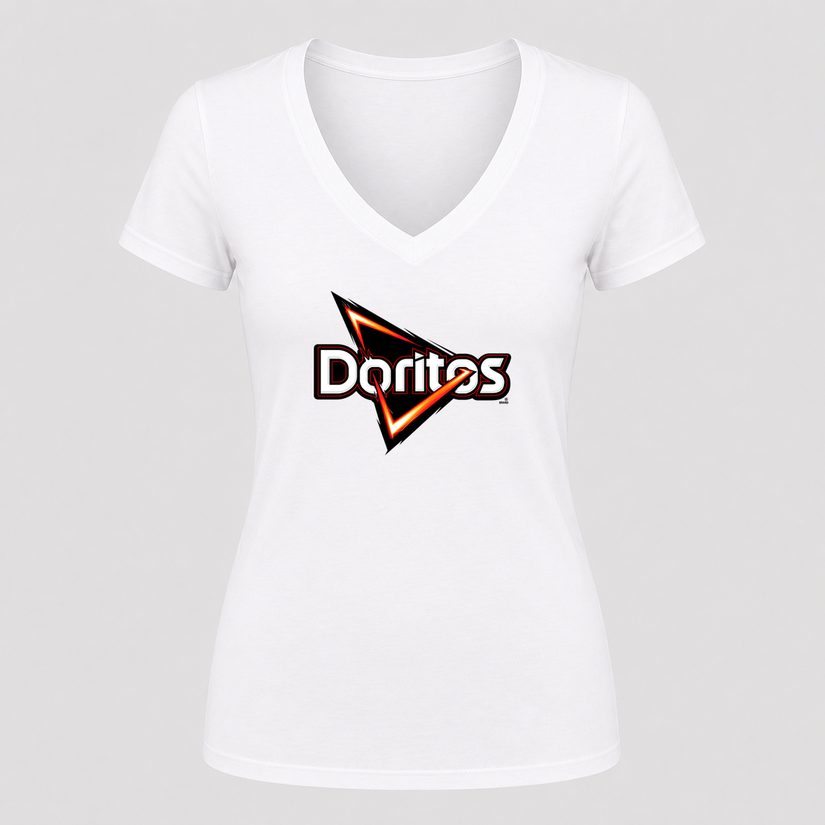 Women's Doritos V Neck T-Shirt in white