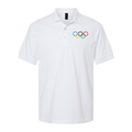 Men's Olympic Rings Black Logo Dry Blend Polo - White