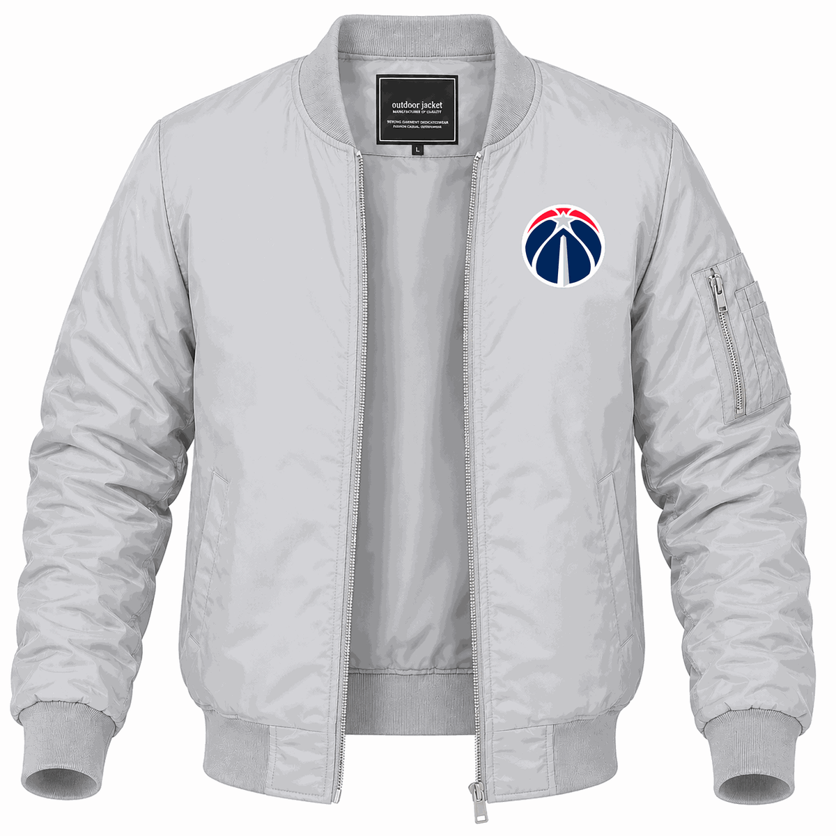 Men's Washington Wizards Lightweight Bomber Jacket - Gray