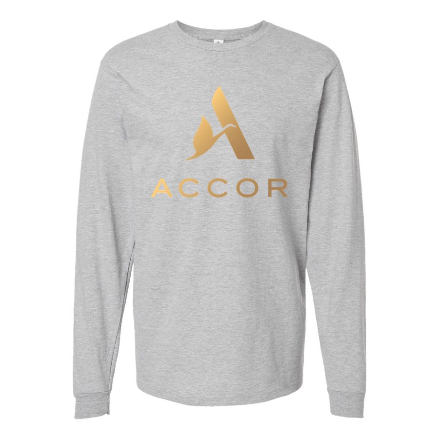 Men's Accor-logo-1536x864 Long sleeves Cotton Blend T-Shirt - Gray