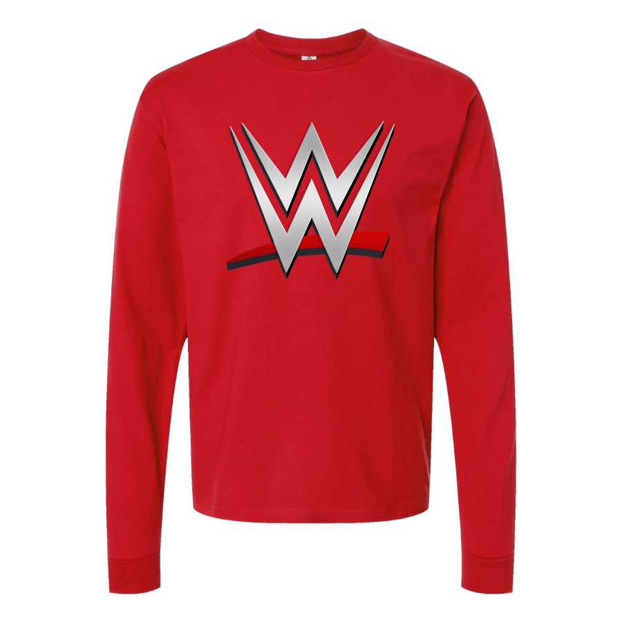 Men's WWE Wrestling Long sleeves Cotton Blend T-Shirt - Red