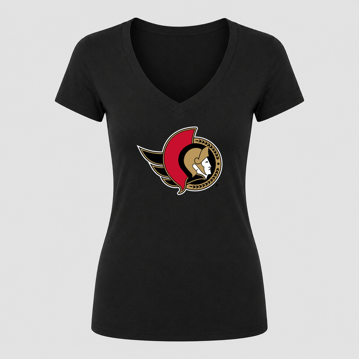 Women's Ottawa Senators V Neck T-Shirt in black