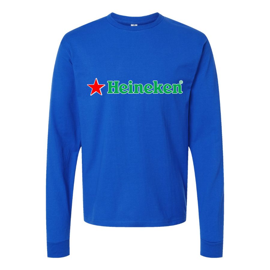 Men's Heineken logo Long sleeves Cotton Blend T-Shirt - Blue