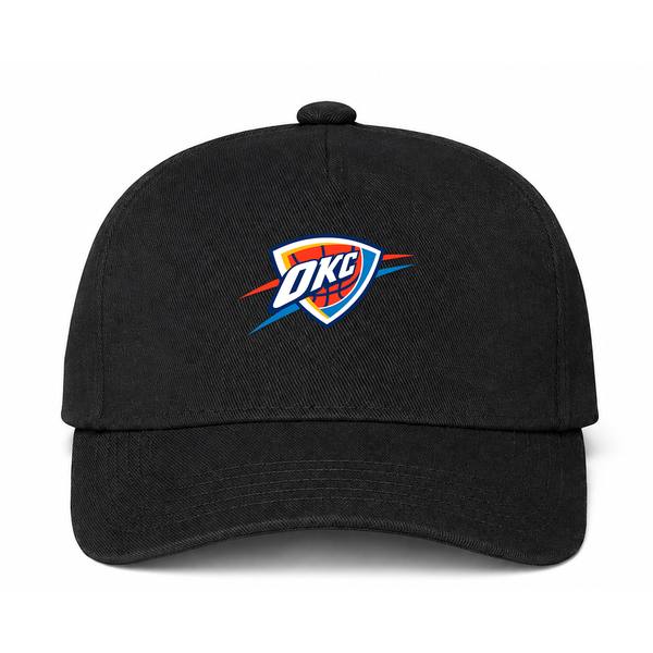Oklahoma City Thunder NBA Logo Black Dad Baseball Cap Hat