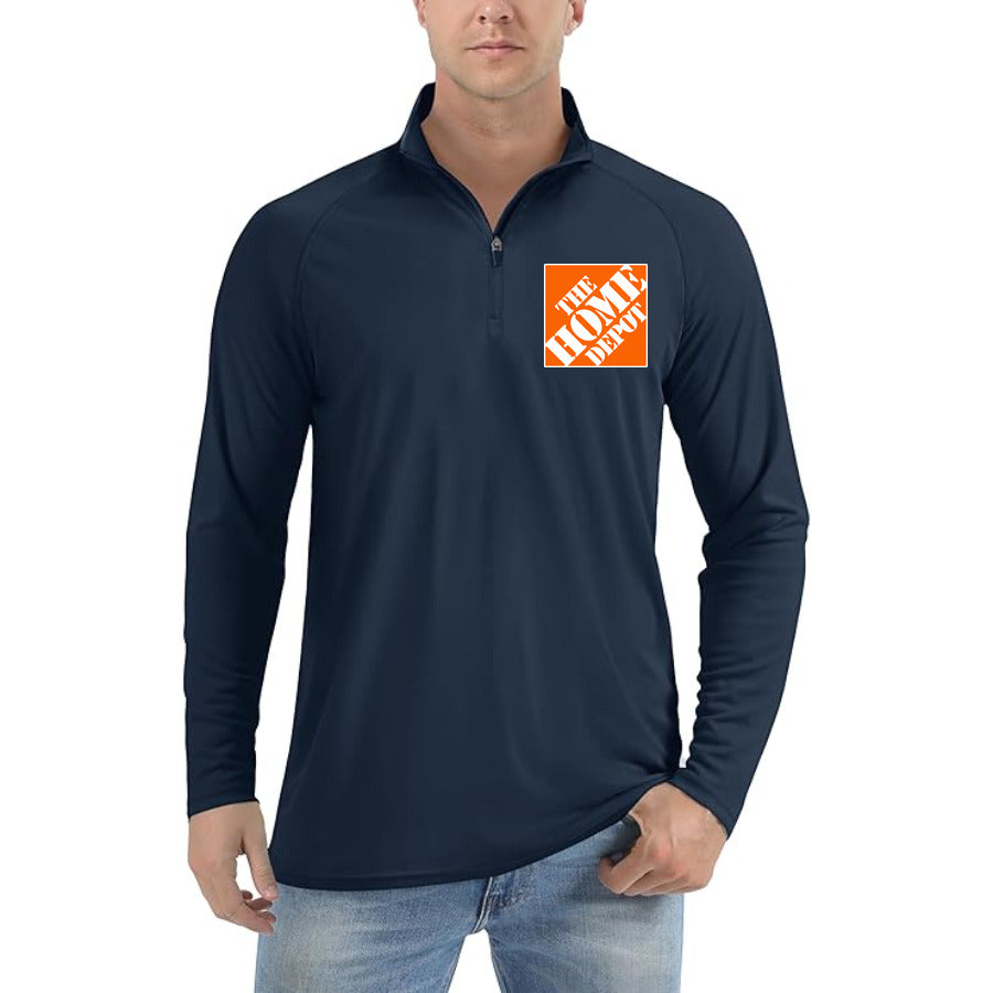 The Home Depot Logo quarter-zip athletic shirt in Navy