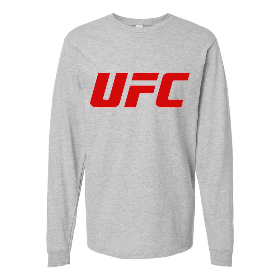 Men's UFC Logo Long sleeves Cotton Blend T-Shirt - Gray