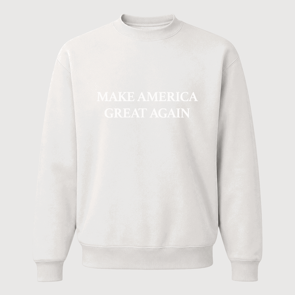 Men's Make America Great Again White Logo Crewneck Sweatshirt - White