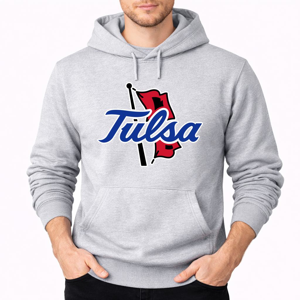 Men's Tulsa Golden Hurricane Pullover Hoodie - Gray