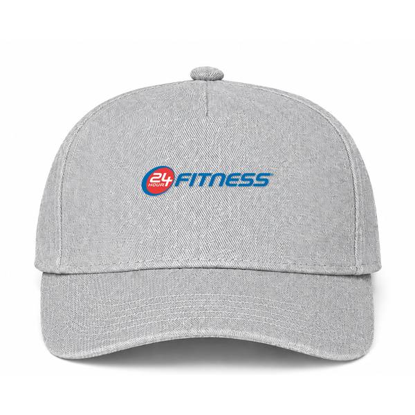24 Hour Fitness Logo Gray Dad Baseball Cap Hat