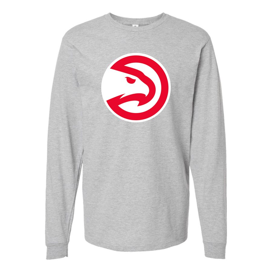 Men's Atlanta Hawks Long sleeves Cotton Blend T-Shirt - Gray